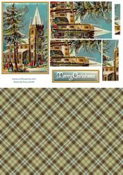 Christmas Church Scene Quick Card Sheet