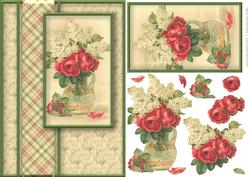 Vase of Red Roses Quick Card