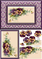 Purple Pansies Quick Card