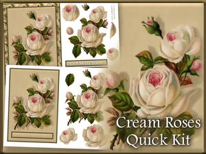 Cream Roses Quick Card Mini Kit