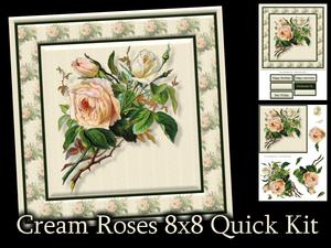 Cream Roses 8x8 Quick Kit
