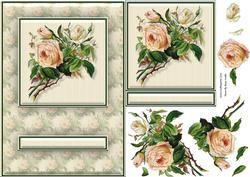 Cream Roses Quick Card