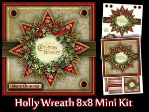 Holly Wreath 8x8 Mini Kit