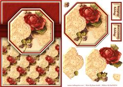 Vintage Red Rose Quick Card
