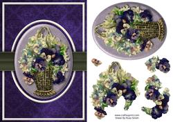 Purple & White Pansies Quick Card