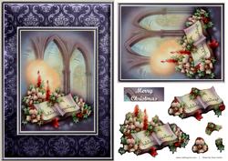 Floral Christmas Easy to Cut Quick Card
