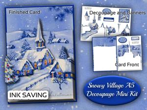 Snowy Village A5 Decoupage Ink-saving Mini Kit