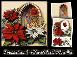 Poinsettias & Church Aperture 8x8 Mini Kit