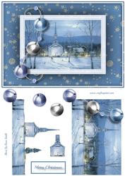 Snowy Church Scene Quick Card