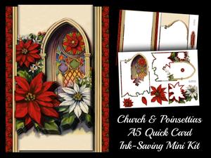 Church & Poinsettias A5 Quick Card Ink-saving Mini Kit
