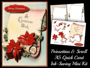 Poinsettias & Scroll A5 Quick Card Ink-saving Mini Kit