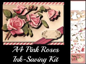 A4 Pink Roses Ink-saving Kit