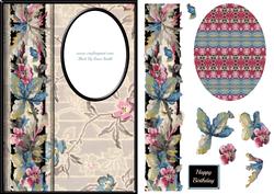 Trendy Vintage Flowers Aperture Card