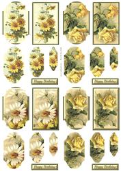 Yellow Flowers Quadrodecoupage