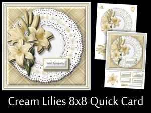 Cream Lilies 8x8 Quick Card