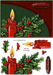 Candle & Holly Quick Card