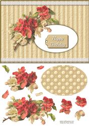 Modern Vintage Pink Aperture Roses Quick Card