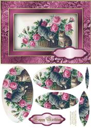 Cats & Roses Fancy Quick Card