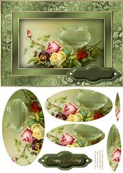 Roses & Vase Fancy Quick Card