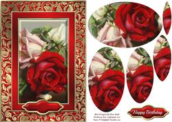 Fancy Red Roses Quick Card