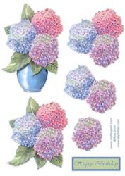 Hydrangeas in Vase Decoupage