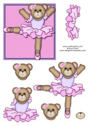 Ballerina Teddy Decoupage