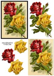 Red and Yellow Roses Decoupage