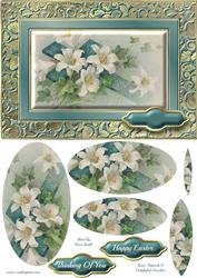 White Lilies & Cross Fancy Quick Card