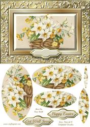 White Daffodils Fancy Quick Card
