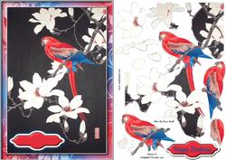 Oriental Flowers & Parrot Quick Card