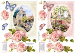 Cottage & Pink Roses Duodecoupage