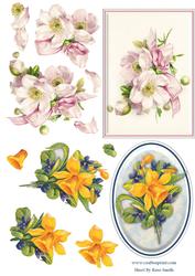 Daffodil & Pink Flowers Duodecoupage