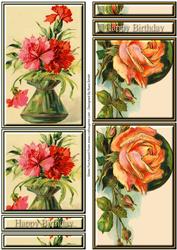 Orange Rose & Vase Topper Sheet