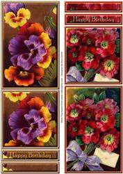 Pansies & Red Flowers Topper Sheet