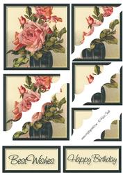 Two Pink Roses Corner Stacker