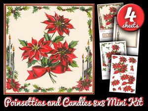 Poinsettias and Candles 8x8 Mini Kit