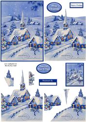 Snowy Village Decoupage
