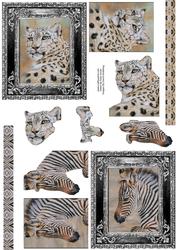 Snow Leopard & Zebra - Duodecoupage