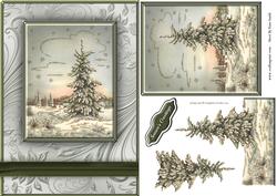 Snowy Christmas Tree Quick Card