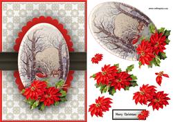 Sleigh & Poinsettias Quick Card