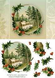 Log Cabins & Holly Quick Card