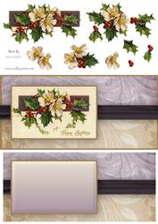 Festive Flowers Dl Card with Decoupage and Insert