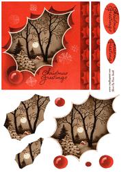 Holly & Snow Scene Striking Quick Card