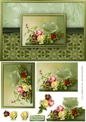 Roses and Pansy Quick Card