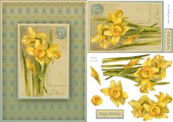 Vintage Daffodils Quick Card