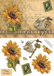 Vintage Sunflower Quick Card