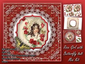 Rose Girl with Butterfly 8x8 Mini Kit 1