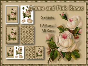 Cream and Pink Roses Card Kit