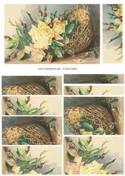 Yellow Rose in Basket Side Stacker