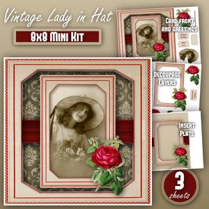 Vintage Lady in Hat 8x8 Mini Kit